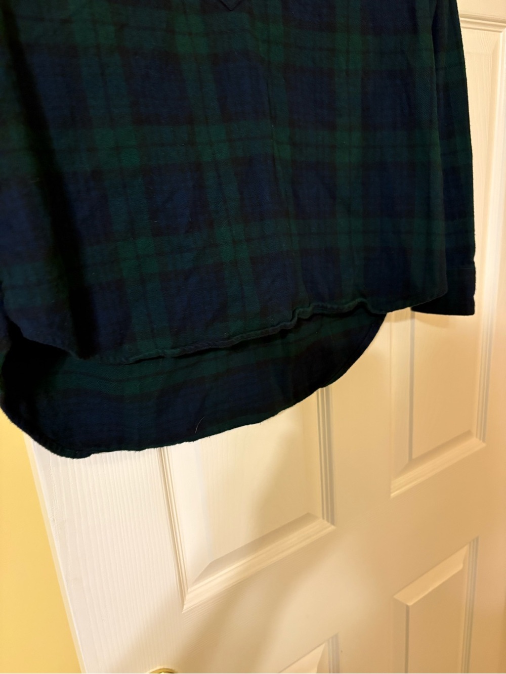 L.L. Bean Navy and Green Plaid Half-Zip Shirt - Picture 4 of 4